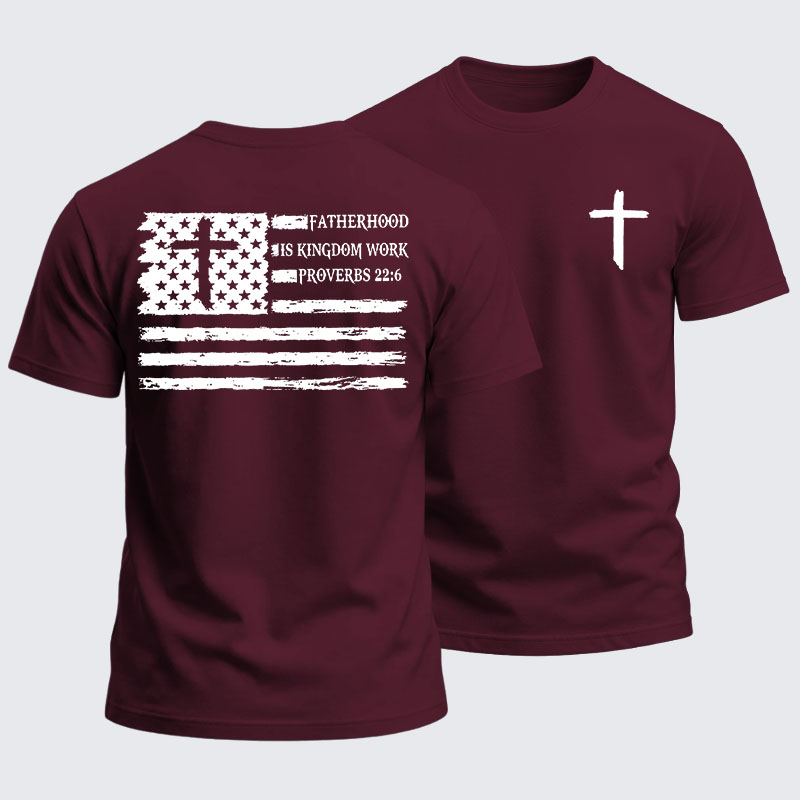 Heavyweight Cotton Tee - Fatherhood is Kingdom Work