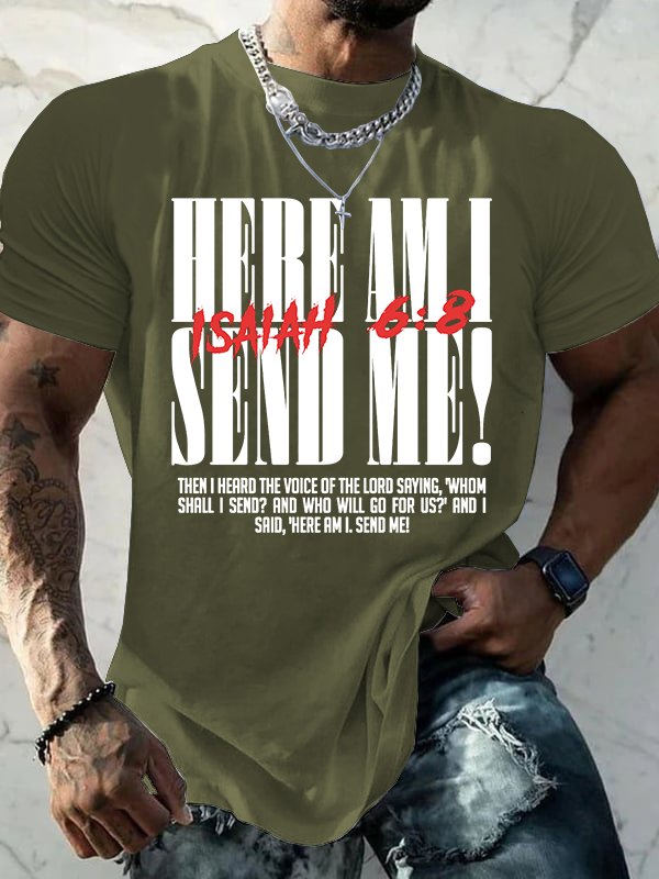 Isaiah 6:8 – “Send Me”  Jesus God Christian Cotton T-Shirt