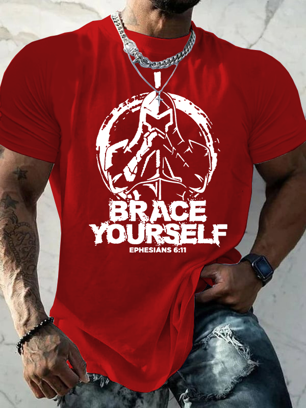 Brace Yourself  Jesus God Christian Cotton T-Shirt