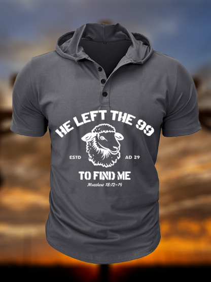 Man of Faith Rooted in Christ  Christian Hooded Henley T Shirt