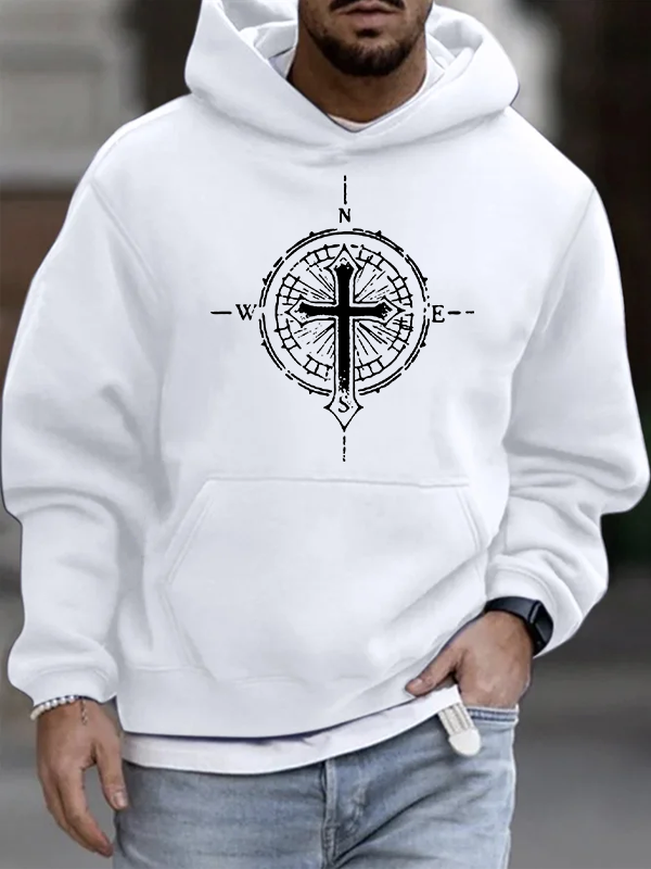 Cross Compass Christian Cotton Hoodie