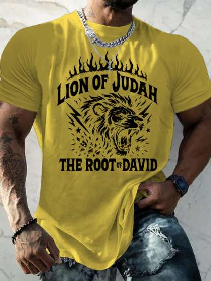 Lion of Judah Jesus God Christian Cotton T-Shirt