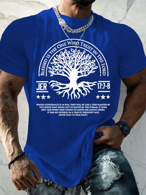 Blessed Is The One Who Trust In The Lord Jesus God Christian Cotton T-Shirt