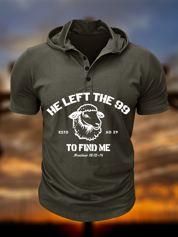 Man of Faith Rooted in Christ  Christian Hooded Henley T Shirt