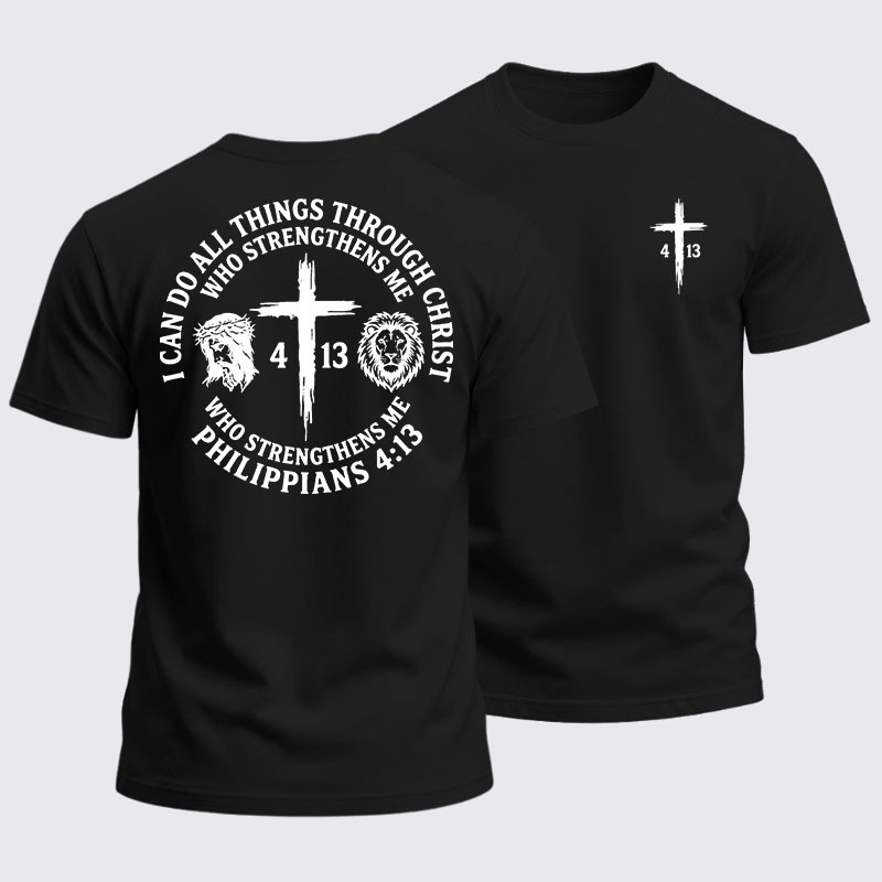 Man Of God Husband Dad Jesus God Christian Cotton T-Shirt
