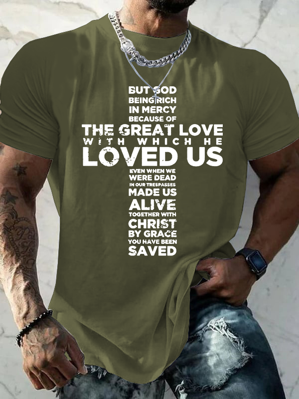 But God Being Rich In Mercy Jesus God Christian Cotton T-Shirt