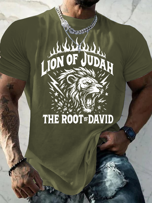 Lion of Judah Jesus God Christian Cotton T-Shirt