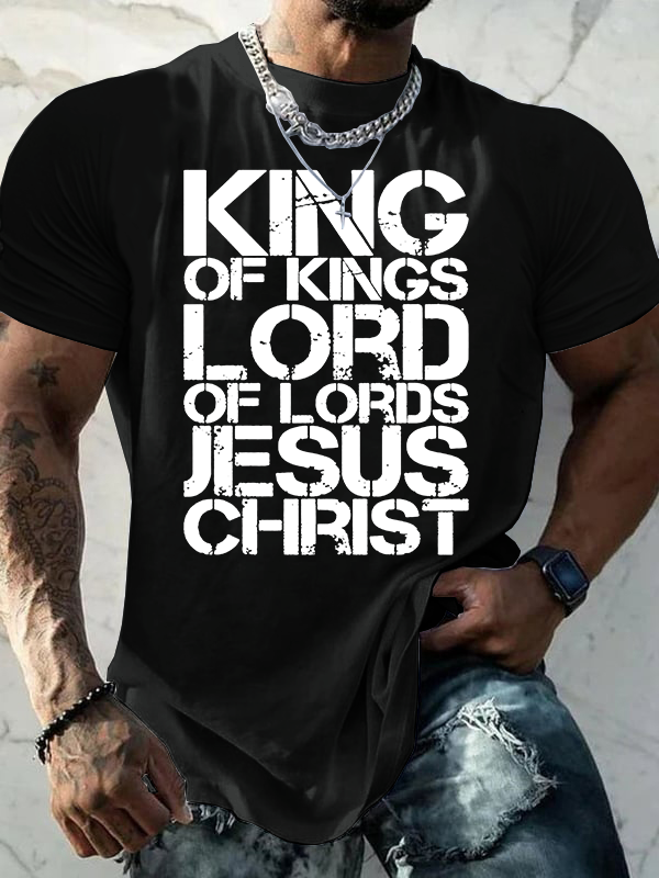 Yeshua King Of Kings Lord Of Lords Jesus God Christian Cotton T-Shirt