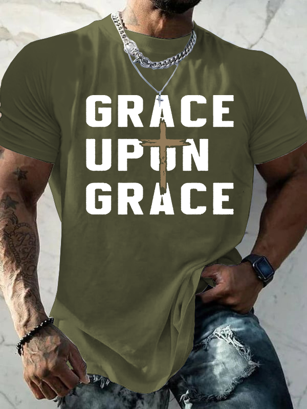 Grace Upon Grace Jesus God Christian Cotton T-Shirt