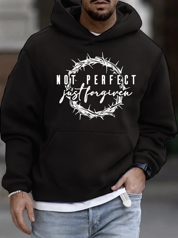 Not Perfect Just Forgiven Religious  Christian Cotton Hoodie