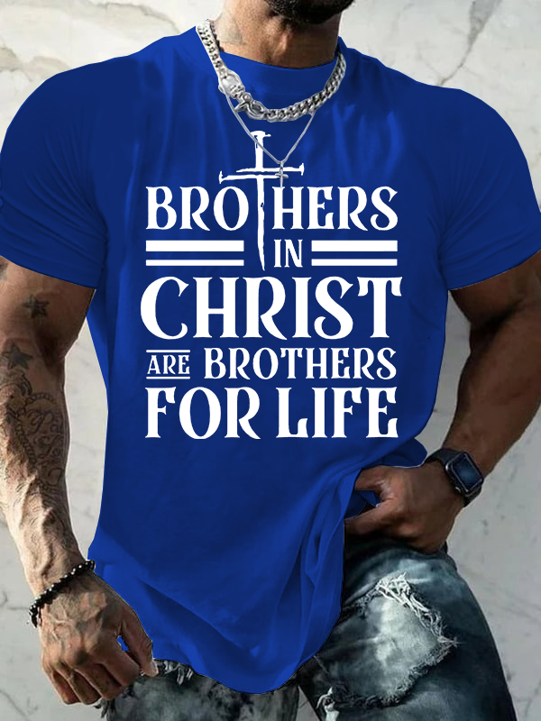 Brothers In Christ Jesus God Christian Cotton T-Shirt