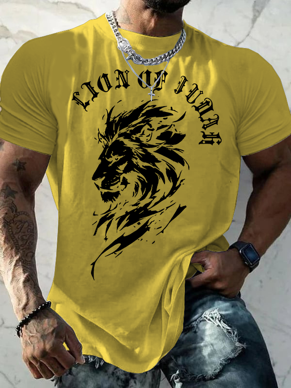 Lion Of Judah  Jesus God Christian Cotton T-Shirt