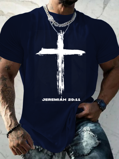 Jeremiah Cross Jesus God Christian Cotton T-Shirt