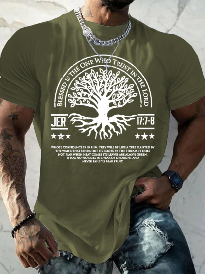 Blessed Is The One Who Trust In The Lord Jesus God Christian Cotton T-Shirt