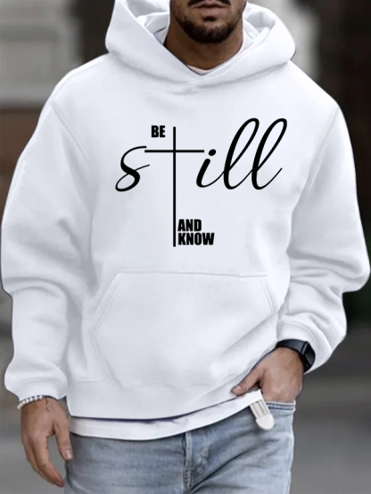 Be Still And Know Cross Christian Cotton Hoodie