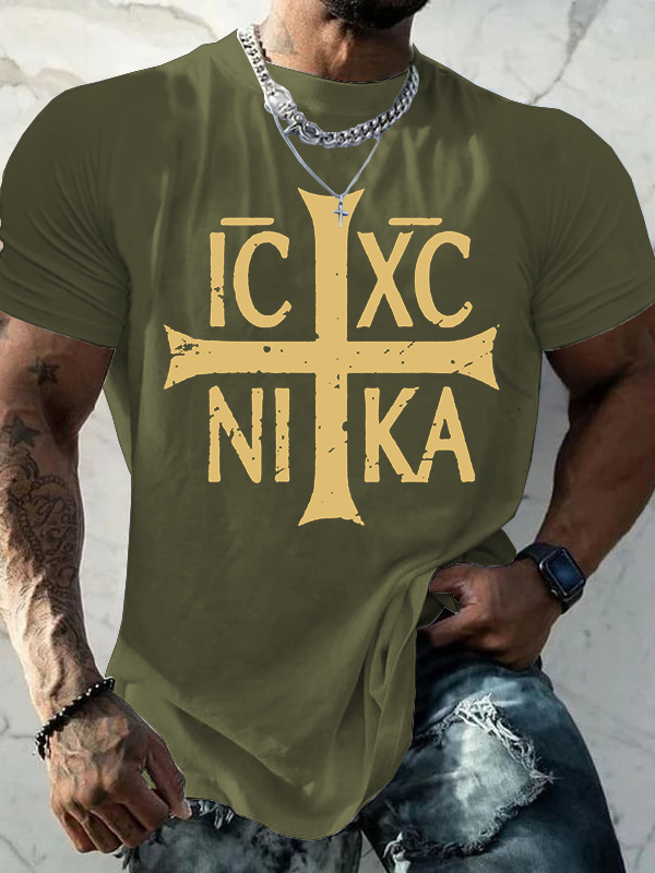IC XC NIKA Jesus God Christian Cotton T-Shirt