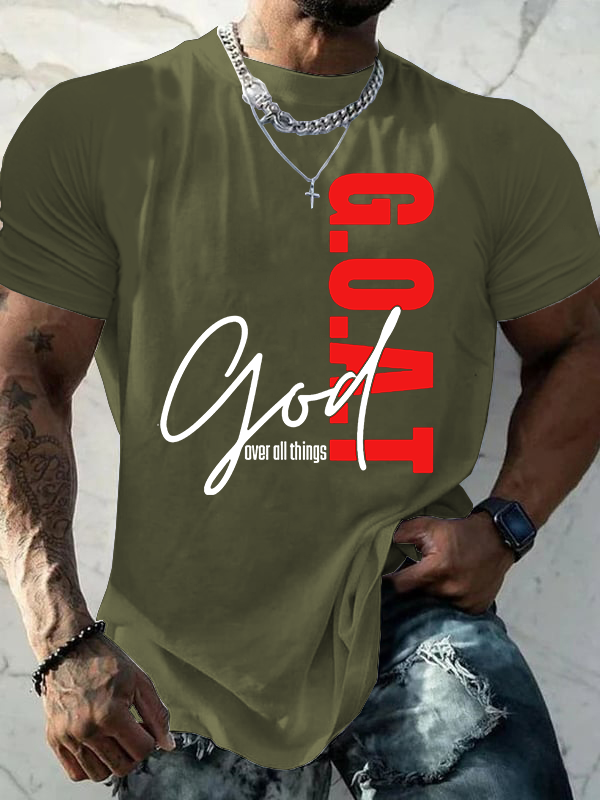 G.O.A.T. Jesus God Christian Cotton T-Shirt