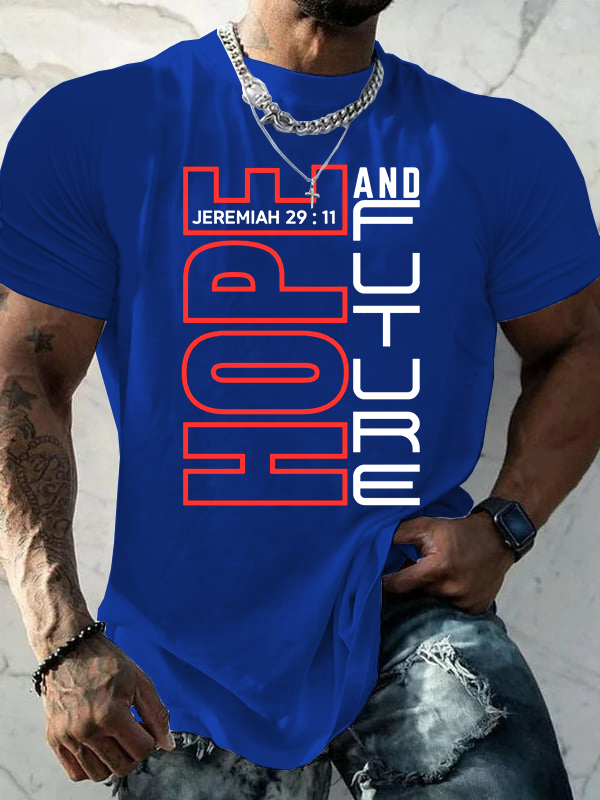 Hope and Future Jeremiah 29:11 Jesus God Christian Cotton T-Shirt