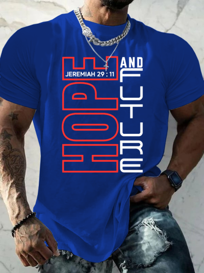 Hope and Future Jeremiah 29:11 Jesus God Christian Cotton T-Shirt