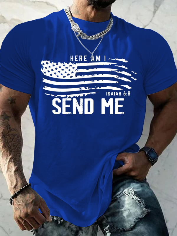 Here Am I Send Me Jesus God Christian Cotton T-Shirt