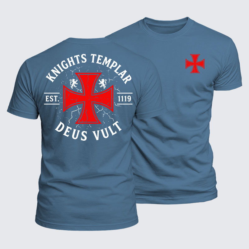 [Copy]Luxe Mercerized Cotton Tee - Knights Templar Deus Vult
