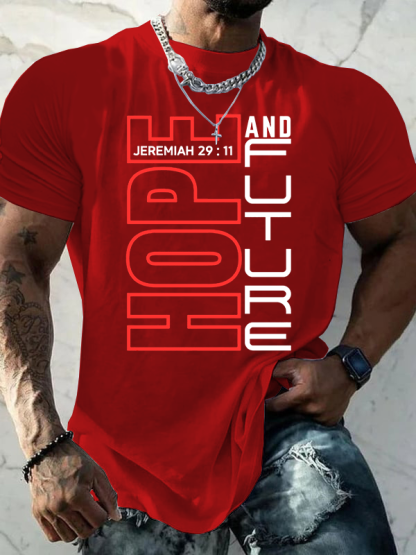 Hope and Future Jeremiah 29:11 Jesus God Christian Cotton T-Shirt