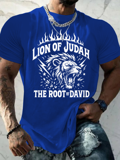 Lion of Judah Jesus God Christian Cotton T-Shirt