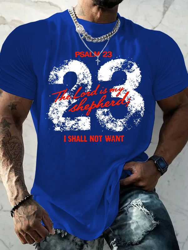 Psalm 23 Jesus God Christian Cotton T-Shirt