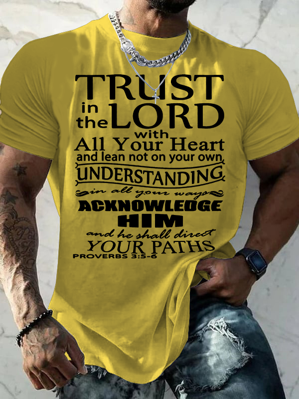 Trust In The Lord With All Your Heart Proverbs Jesus God Christian Cotton T-Shirt