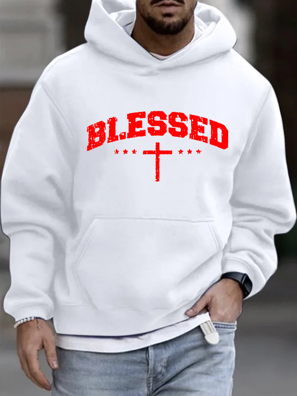 Blessed Cross  Christian Cotton Hoodie