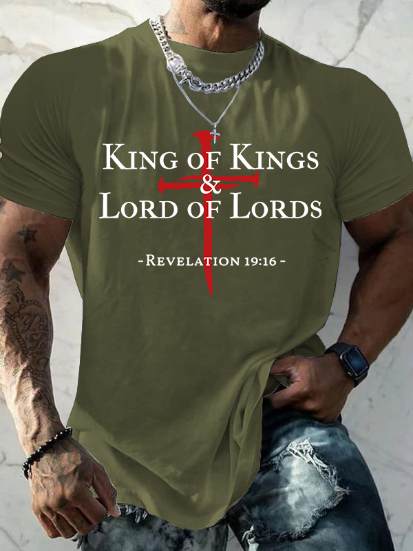 King of kings & Lord of Lords  Jesus God Christian Cotton T-Shirt
