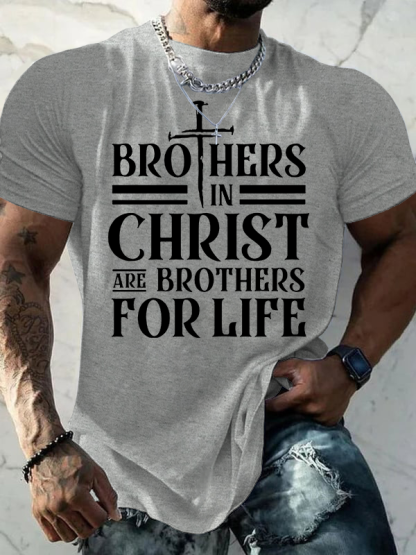 Brothers In Christ Jesus God Christian Cotton T-Shirt