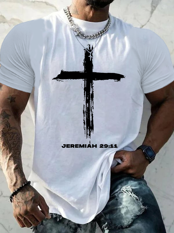 Jeremiah Cross Jesus God Christian Cotton T-Shirt