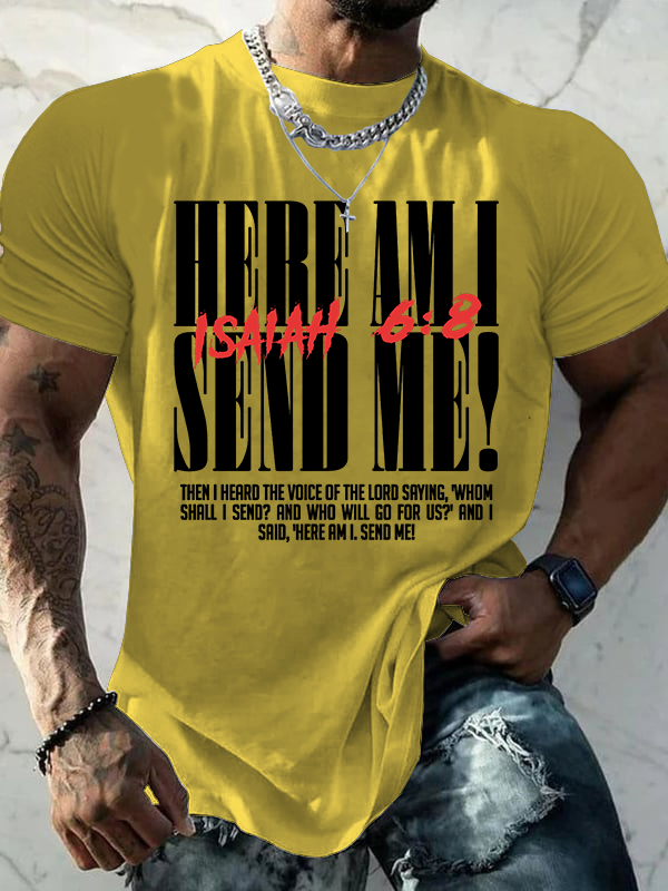 Isaiah 6:8 – “Send Me”  Jesus God Christian Cotton T-Shirt