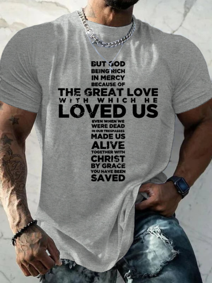 But God Being Rich In Mercy Jesus God Christian Cotton T-Shirt