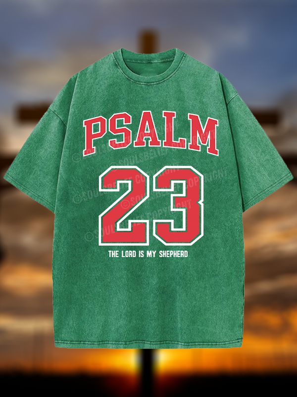Psalm 23 Christian Washed T-Shirt