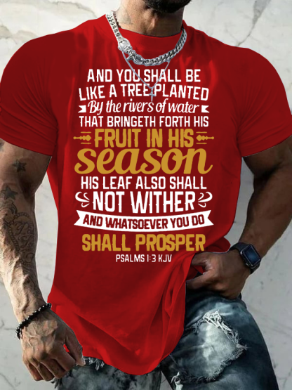 And You Shall Be Like A Tree Planted By The Rivers Of Water Jesus God Christian Cotton T-Shirt