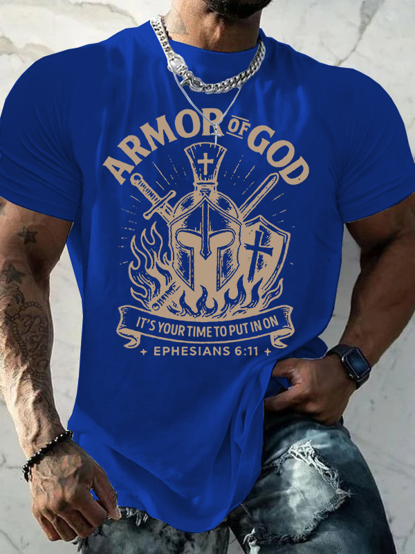 Armor Of God Jesus God Christian Cotton T-Shirt