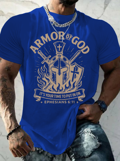 Armor Of God Jesus God Christian Cotton T-Shirt
