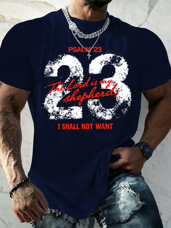 Psalm 23 Jesus God Christian Cotton T-Shirt