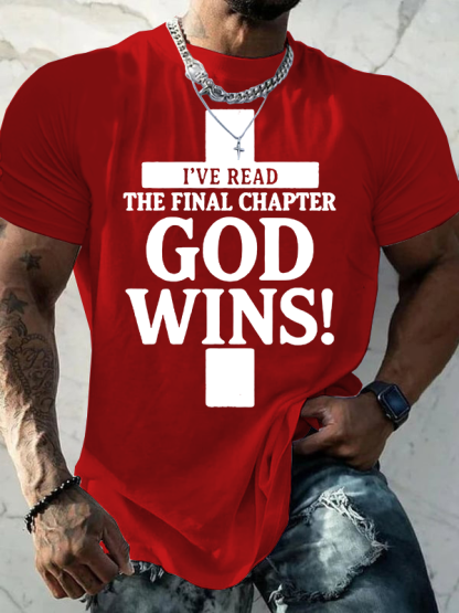God Wins Jesus God Christian Cotton T-Shirt