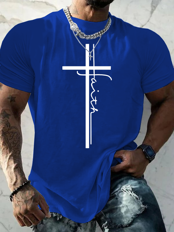 Faith Cross  Jesus God Christian Cotton T-Shirt