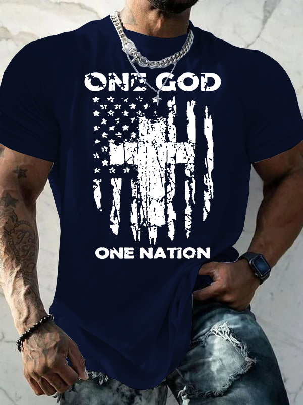 One Nation Under God Jesus God Christian Cotton T-Shirt