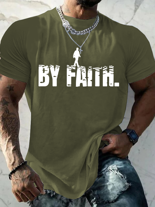 By Faith Jesus God Christian Cotton T-Shirt