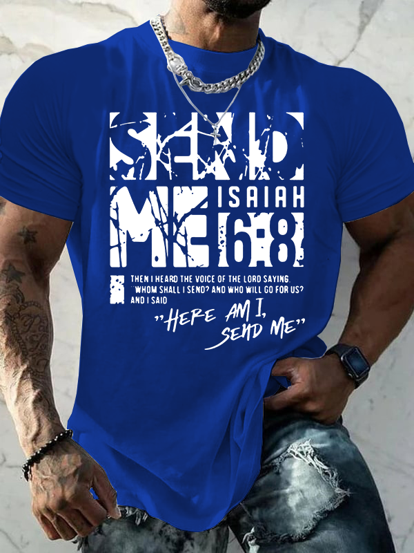 Send Me Isaiah 6:8 Jesus God Christian Cotton T-Shirt