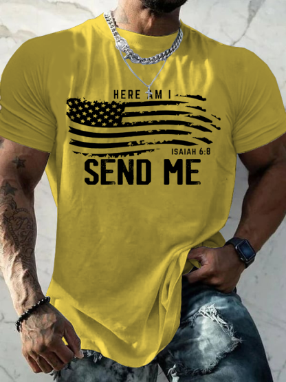 Here Am I Send Me Jesus God Christian Cotton T-Shirt