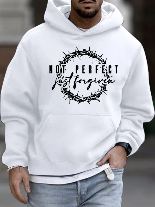Not Perfect Just Forgiven Religious  Christian Cotton Hoodie