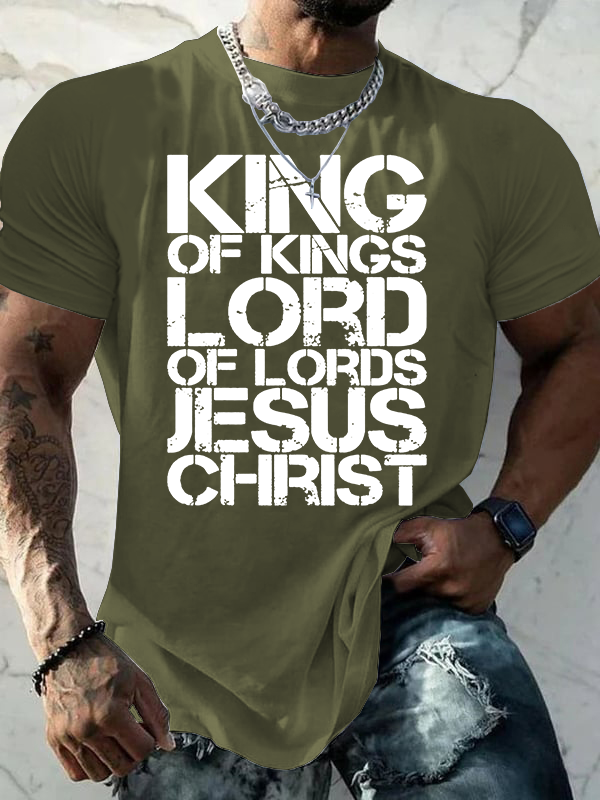 Yeshua King Of Kings Lord Of Lords Jesus God Christian Cotton T-Shirt