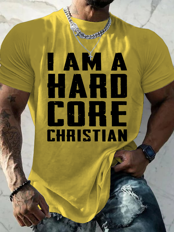Hardcore Christian Jesus God Christian Cotton T-Shirt