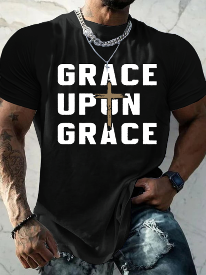 Grace Upon Grace Jesus God Christian Cotton T-Shirt